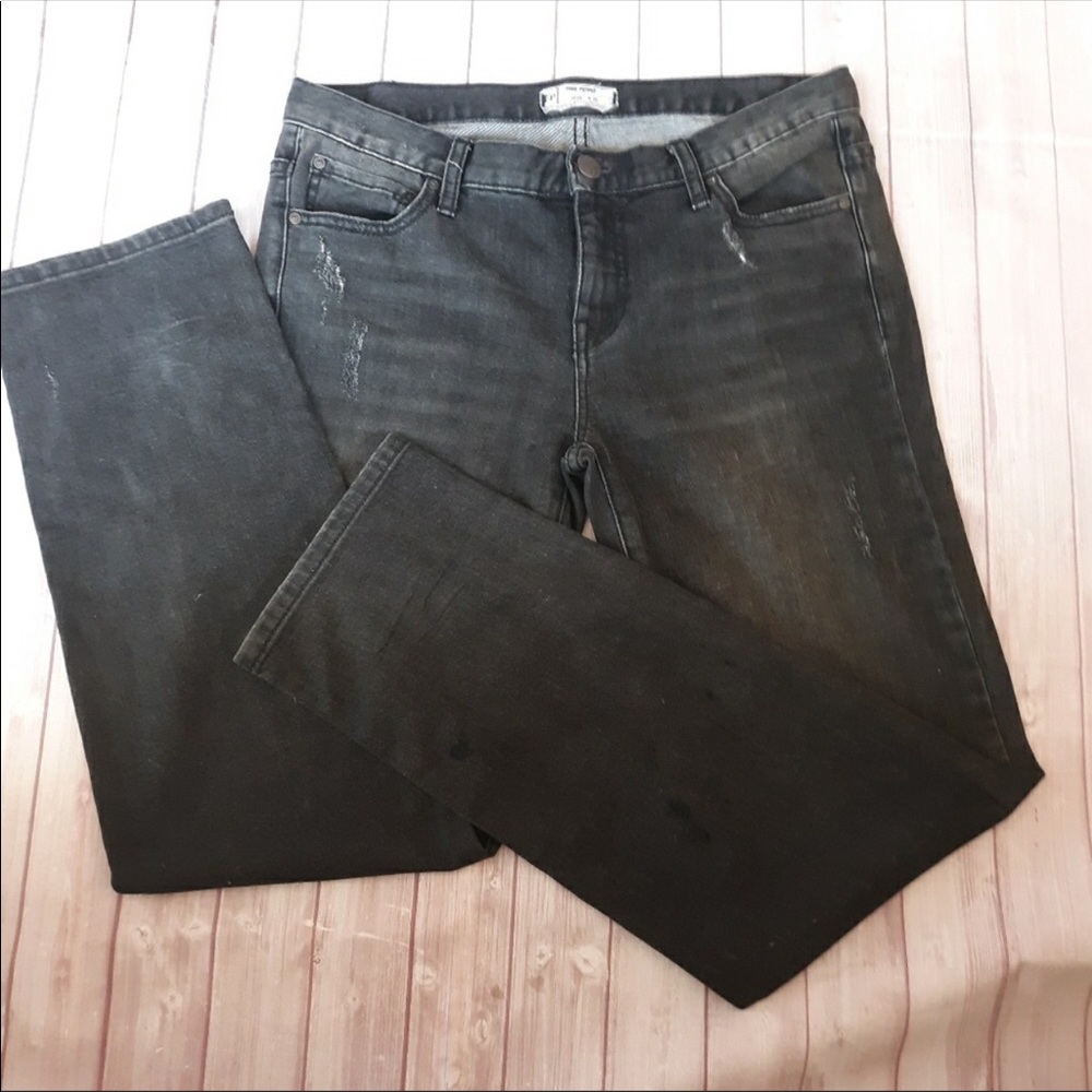 Free People Low-Rise Straight-Cut Jeans